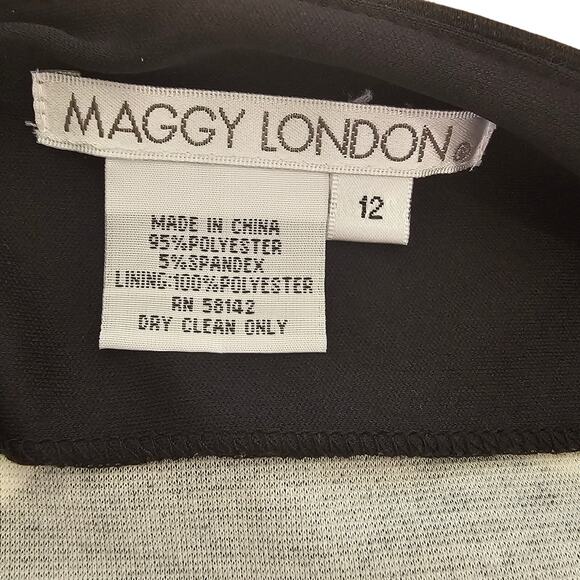 Maggie London Black and White Print Spandex Dress Size 12 - Picture 8 of 9